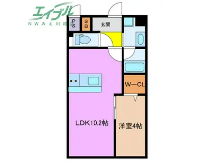 RISORA(1LDK/4階)の間取り写真