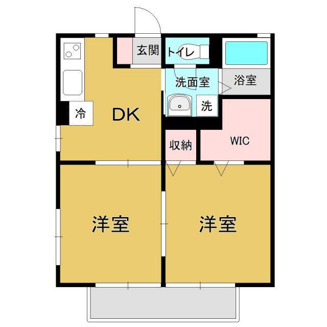 リブTAKASEI(2K/2階)の間取り写真
