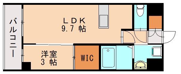 CHIHAYAFULL千早(1LDK/4階)の間取り写真