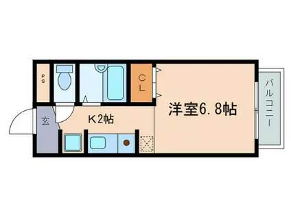 MNK2マンション(1K/4階)の間取り写真
