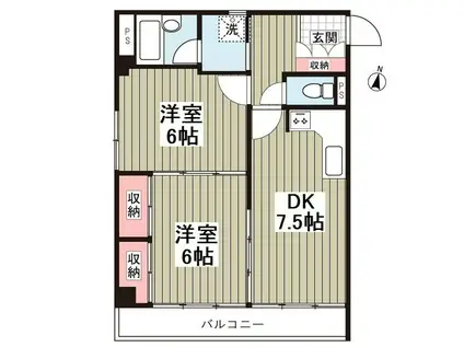 第2篠崎ビル(2DK/3階)の間取り写真