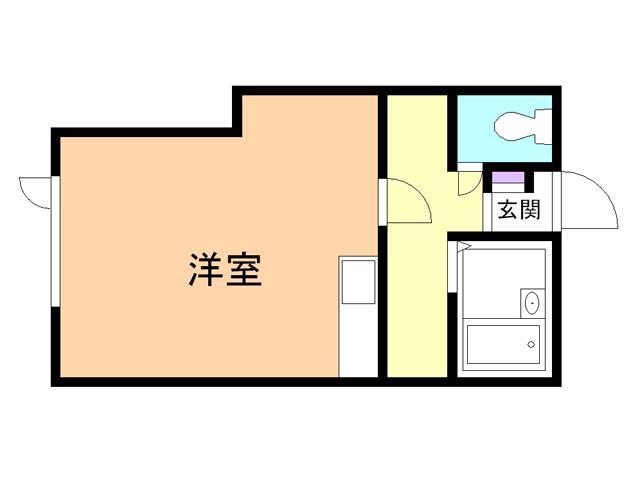 ハイツ中村(ワンルーム/1階)の間取り写真