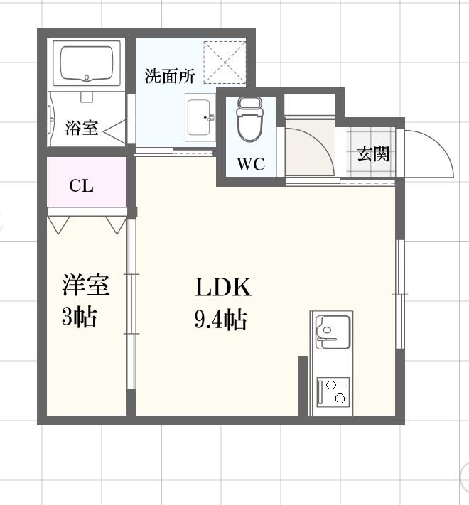 ボヌール妻鹿駅前(1LDK/1階)の間取り写真
