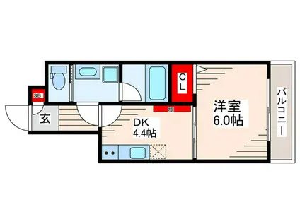 ジェイステージ西葛西(1DK/3階)の間取り写真