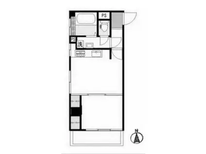 中野第二コーポ(1DK/5階)の間取り写真