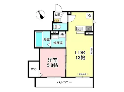 登戸共同(1LDK/1階)の間取り写真