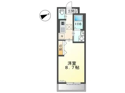 神戸市西区丸塚1丁目アパート(1K/1階)の間取り写真