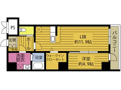 ADY 51(1LDK/5階)の間取り写真