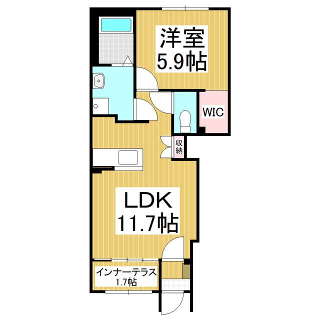 アイリス(1LDK/1階)の間取り写真