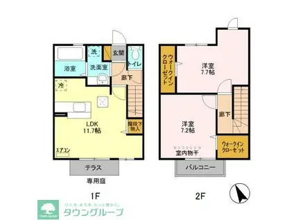 TOIT VERT(2LDK/2階)の間取り写真