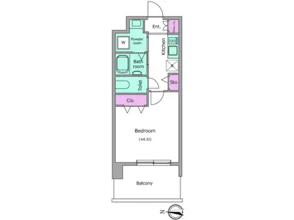 レジディア船橋II(1K/8階)の間取り写真