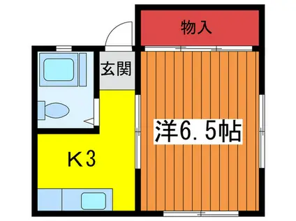 篠原ハイツ(1K/1階)の間取り写真