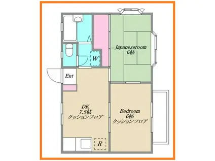クレストA棟(2DK/1階)の間取り写真