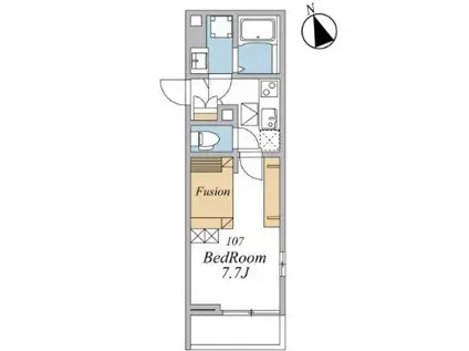 ウインドテラス津田沼II(1K/1階)の間取り写真