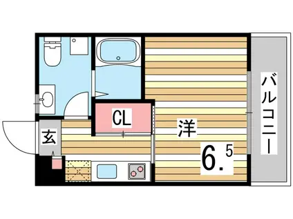 パロス須磨戸政町(1K/3階)の間取り写真