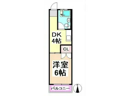 ショーカレジデンス(1DK/3階)の間取り写真