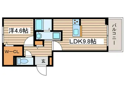 ラフィネ(1LDK/2階)の間取り写真