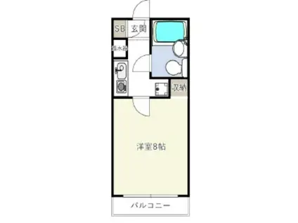 フローライト八王子堀之内(1K/3階)の間取り写真