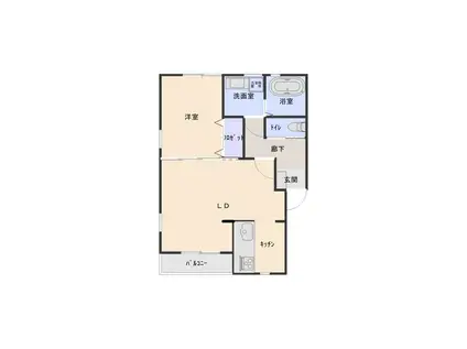 クラージュグランII(1LDK/1階)の間取り写真