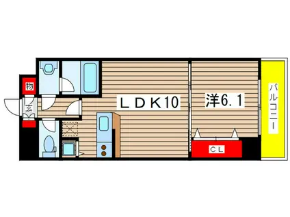 KDX千葉中央レジデンス(1LDK/6階)の間取り写真