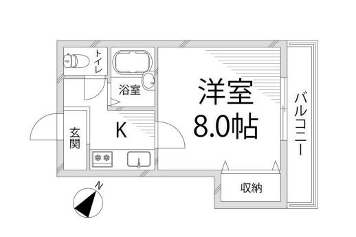 頼安コーポ(1K/2階)の間取り写真