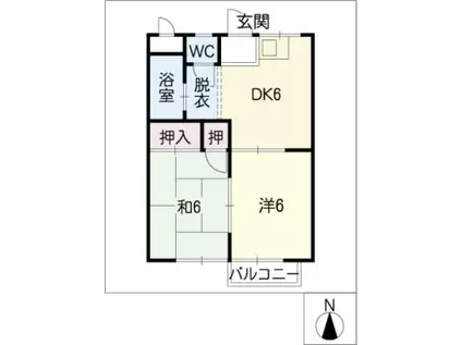 サンシャイン富士(2DK/1階)の間取り写真