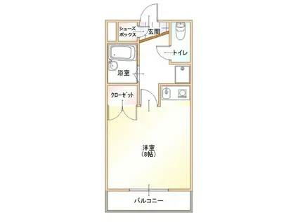 メゾンドヴェールB(ワンルーム/2階)の間取り写真