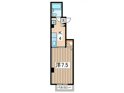 シティプラザ(1K/4階)の間取り写真