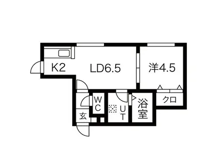 サンテラス手稲本町II(1LDK/2階)の間取り写真