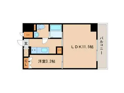 エス・キュート尼崎2(1LDK/12階)の間取り写真