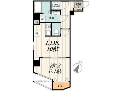 田澤BL西新宿(1LDK/10階)の間取り写真