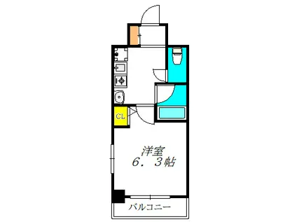 ラナップスクエア東天満(1K/5階)の間取り写真