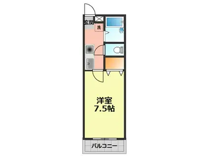 コムフォート城並(1K/1階)の間取り写真