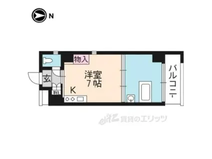 ブローニュかもがわ(ワンルーム/3階)の間取り写真