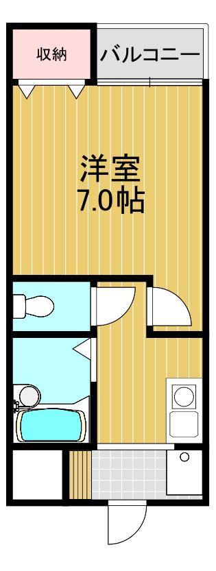 ルミエールS(1K/3階)の間取り写真