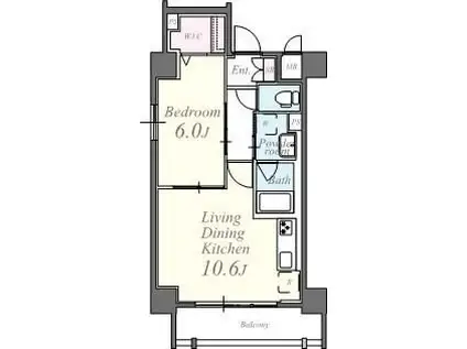 エリタージュ根岸(1LDK/5階)の間取り写真