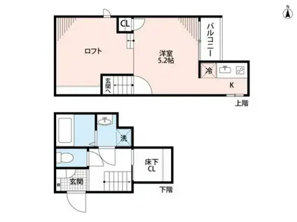 CB鳥栖マリン(1K/2階)の間取り写真