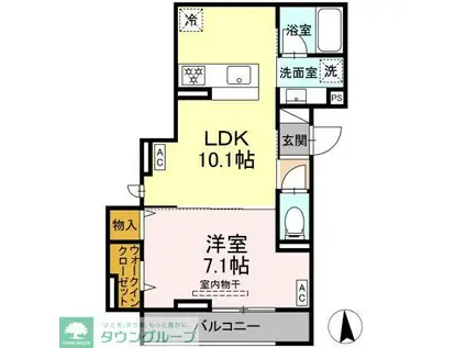 プログレンス能見台 A棟(1LDK/2階)の間取り写真