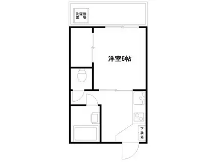 サンハイツ相生(1K/3階)の間取り写真
