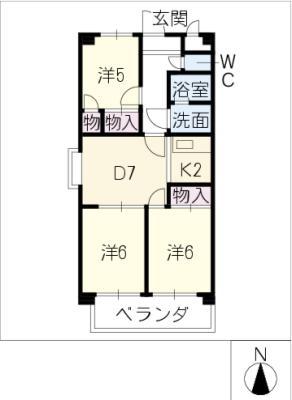 ANNEX M I(3DK/3階)の間取り写真