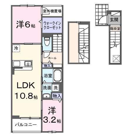 MALIBU(2LDK/3階)の間取り写真