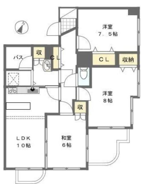 八乙女148ビル(3LDK/3階)の間取り写真