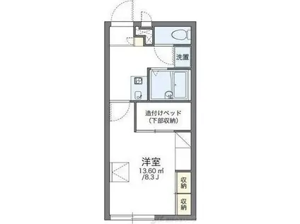 レオパレスグランシャリオ(1K/1階)の間取り写真