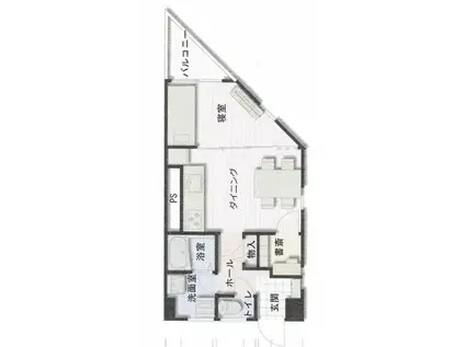 ニュー荻窪フラワーホーム(1DK/2階)の間取り写真