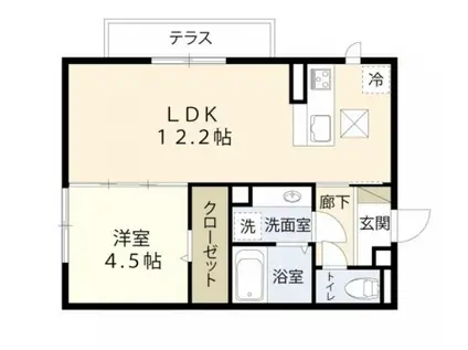 スマイルオン(1LDK/1階)の間取り写真