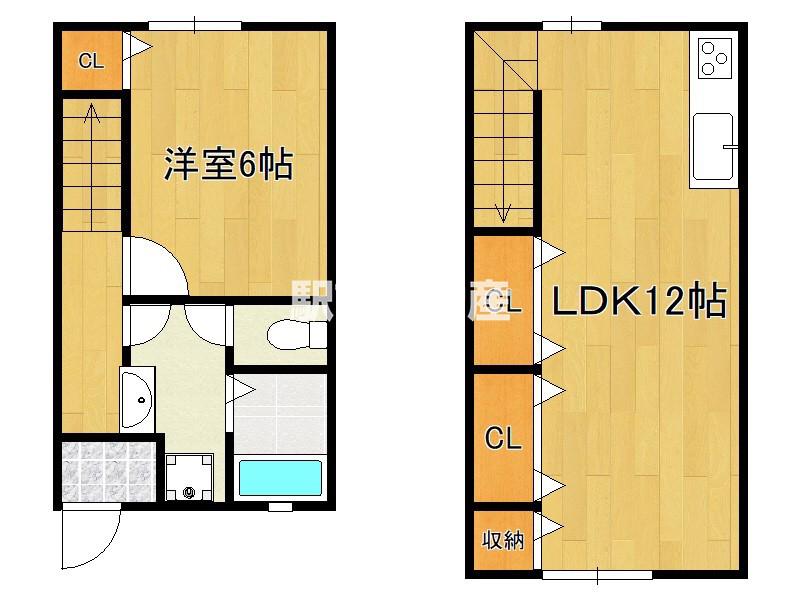 ヴェルジュ荒木A棟(1LDK/1階)の間取り写真