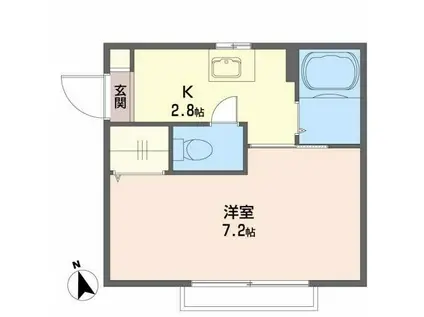 ハイネス十日町(1K/1階)の間取り写真