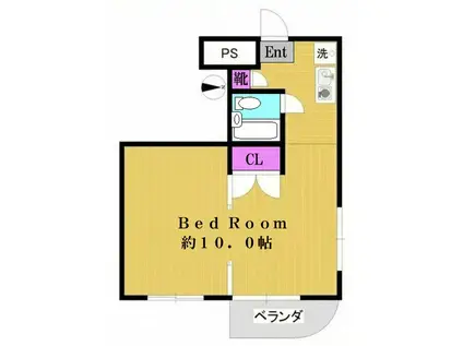 ツインズ向ヶ丘(1K/1階)の間取り写真