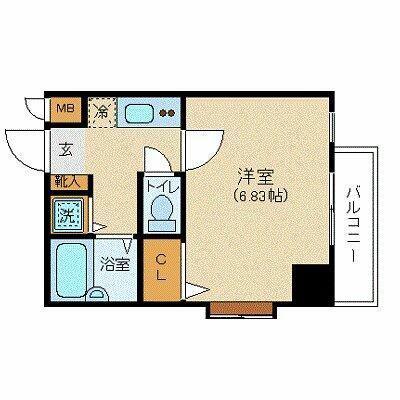 K&W西新橋(1K/2階)の間取り写真