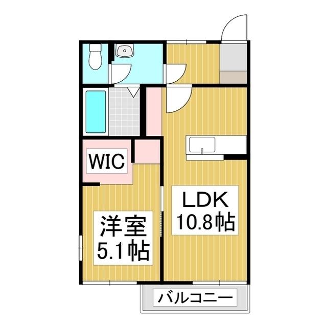 フレグランス・ハッピーTEN A(1LDK/2階)の間取り写真